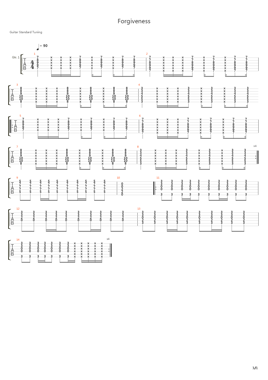 Forgiveness吉他谱