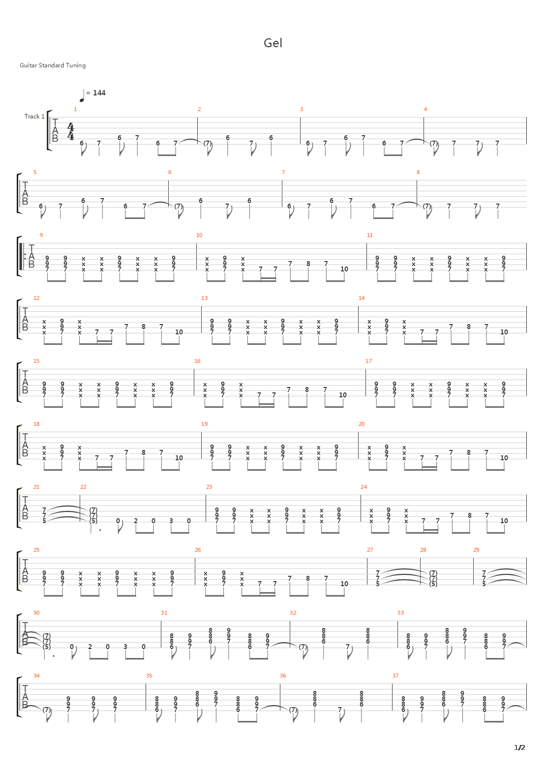 Gel吉他谱