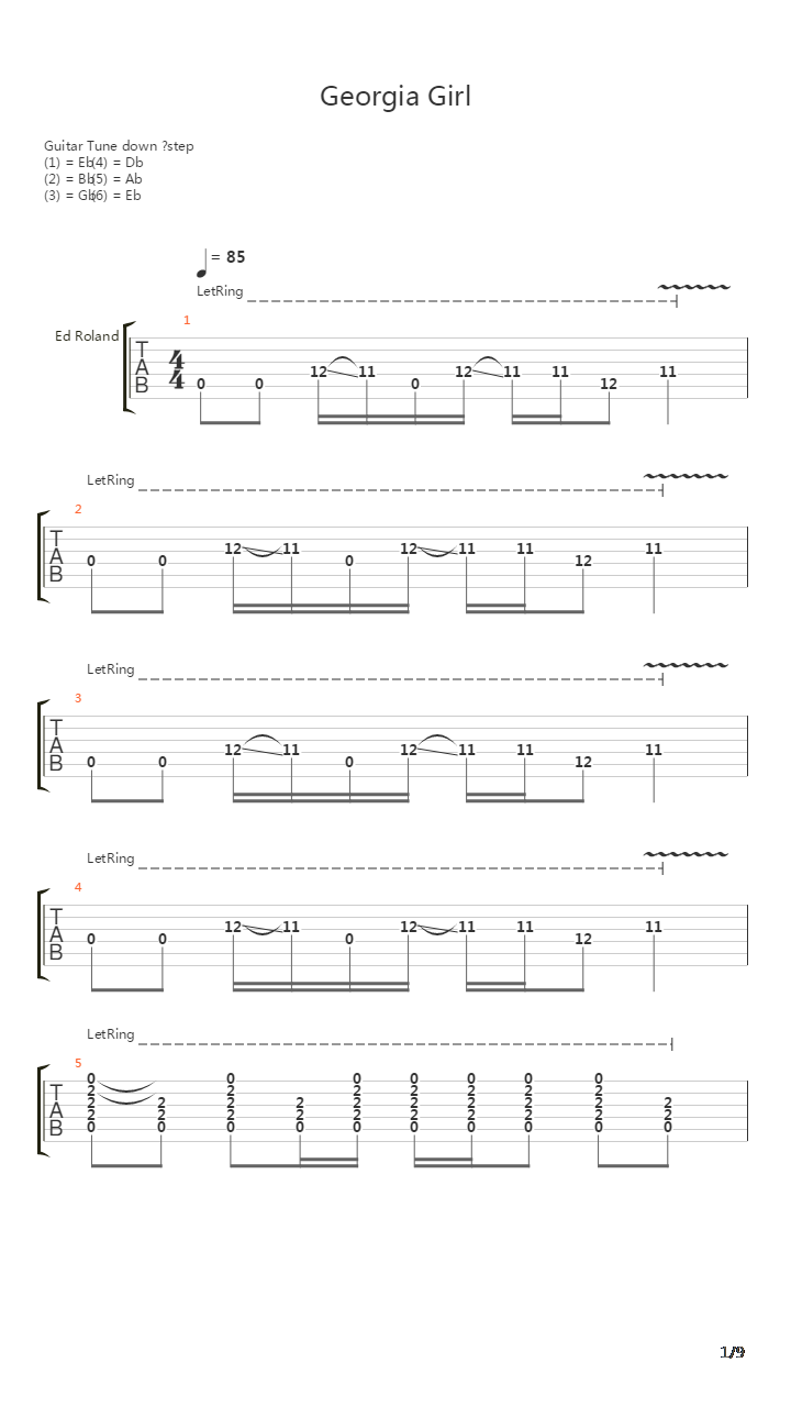 Georgia Girl吉他谱