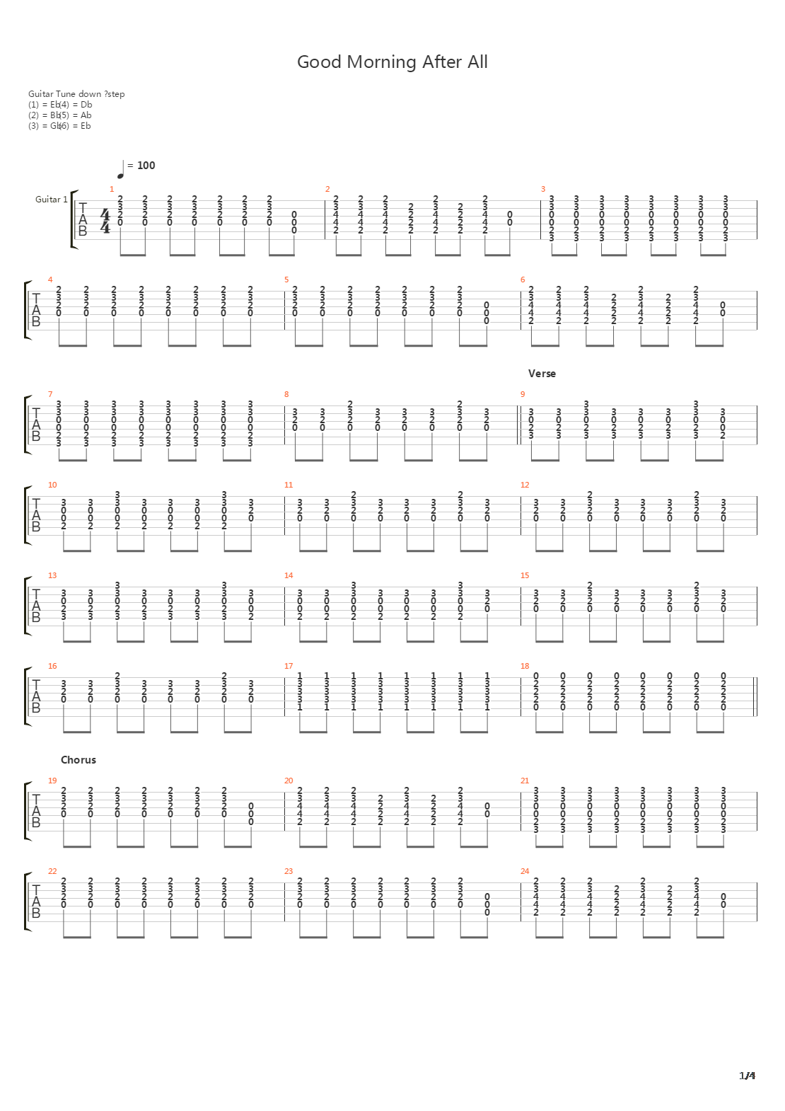 Good Morning After All吉他谱