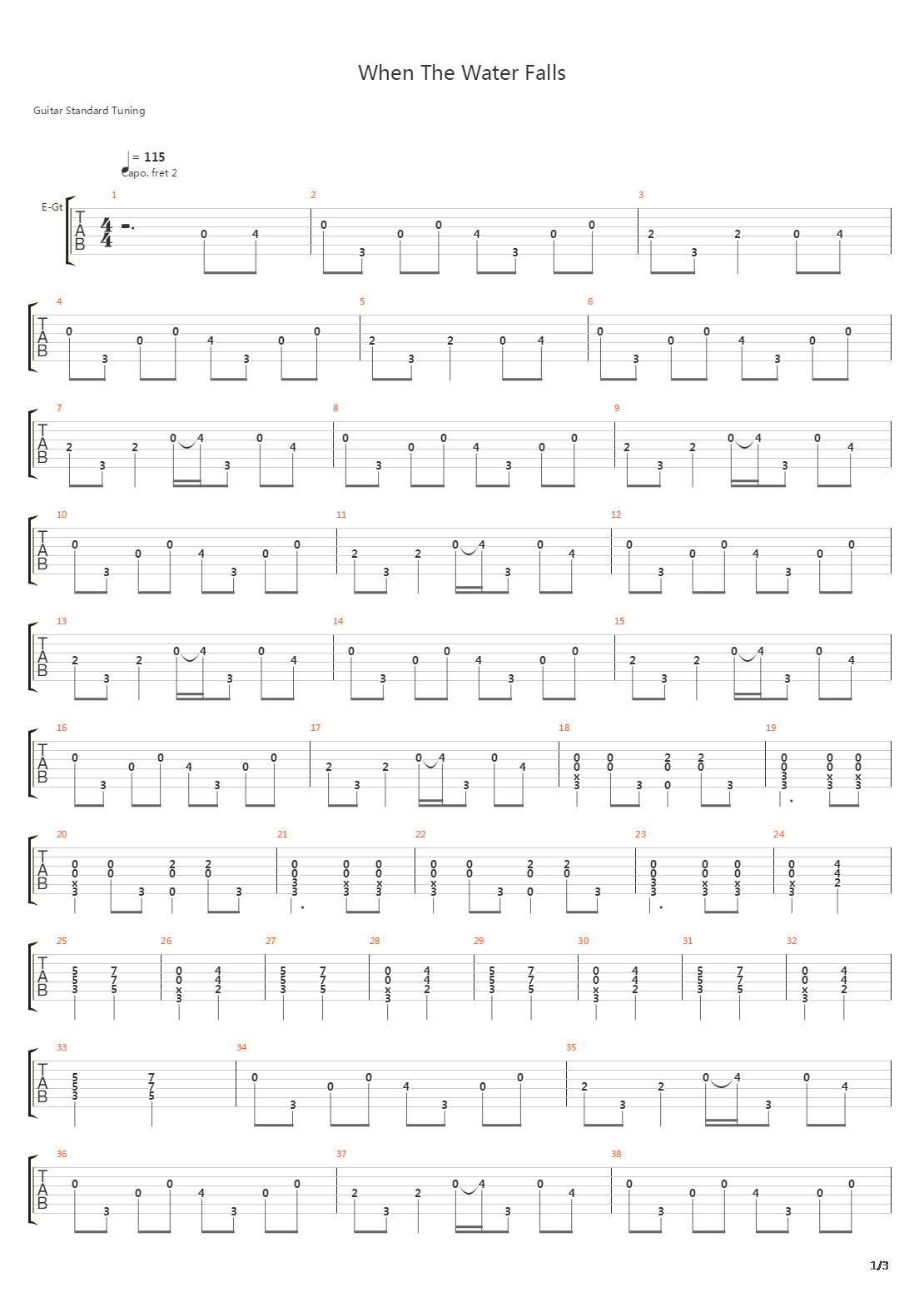 When The Water Falls吉他谱