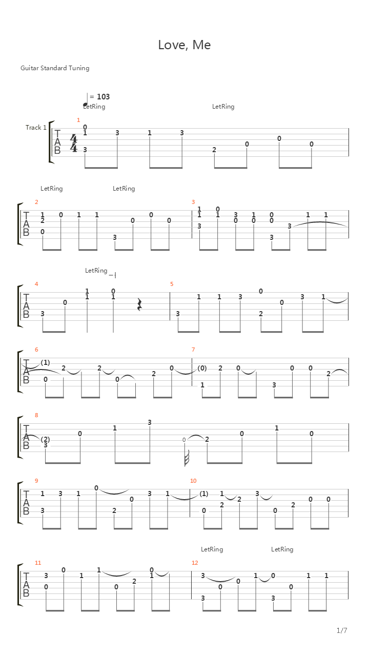Love Me吉他谱