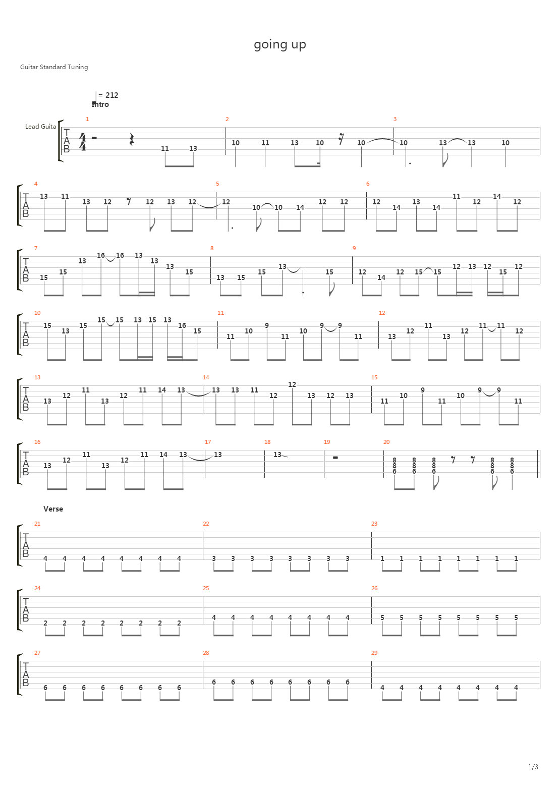 Going Up吉他谱