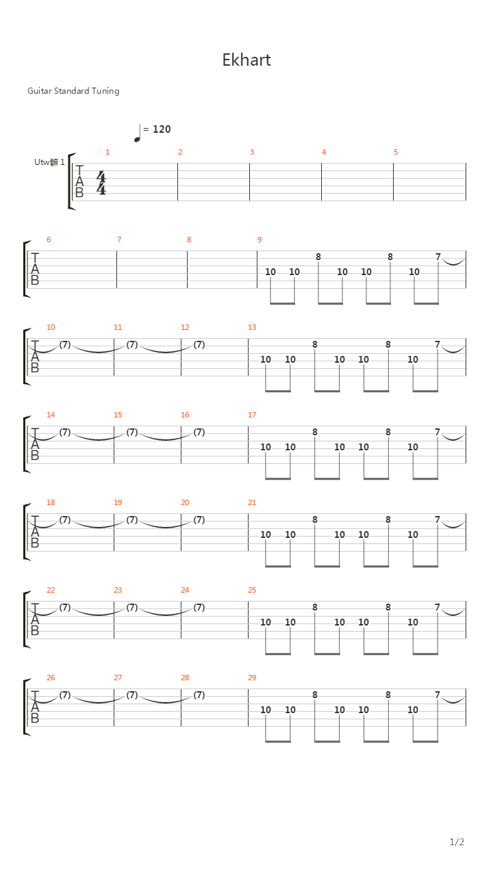 Ekhart吉他谱