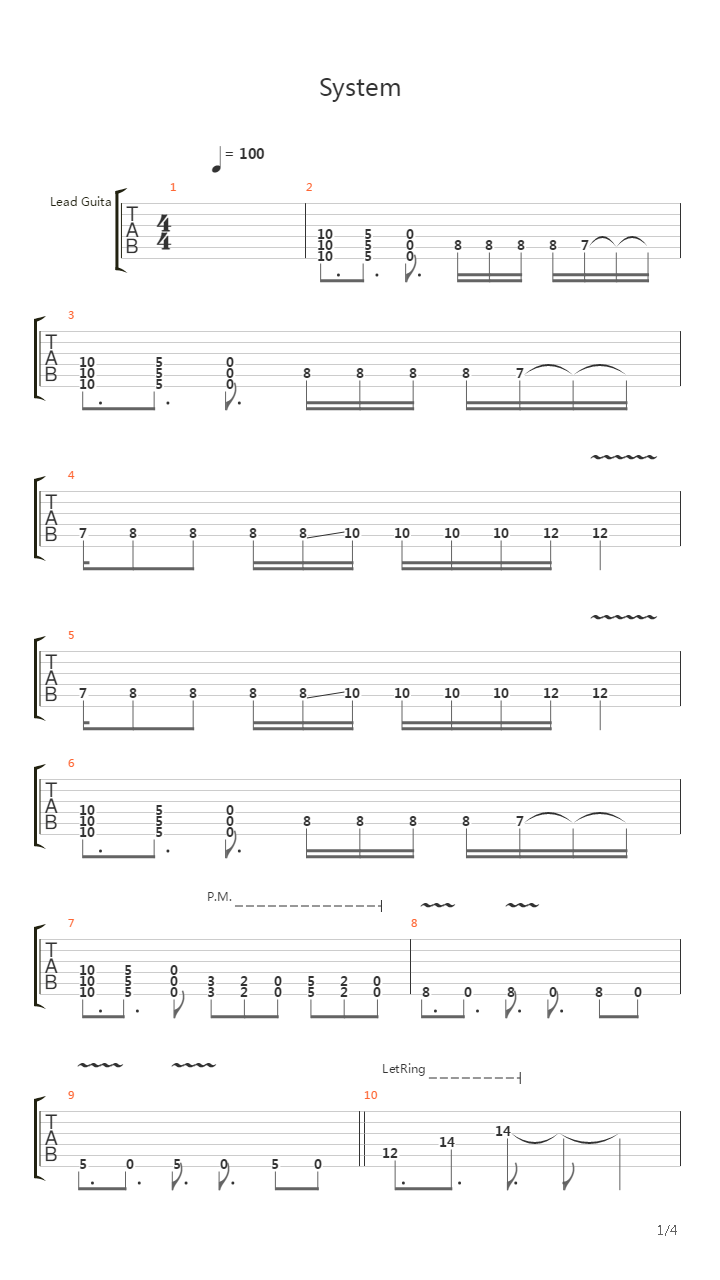 System吉他谱