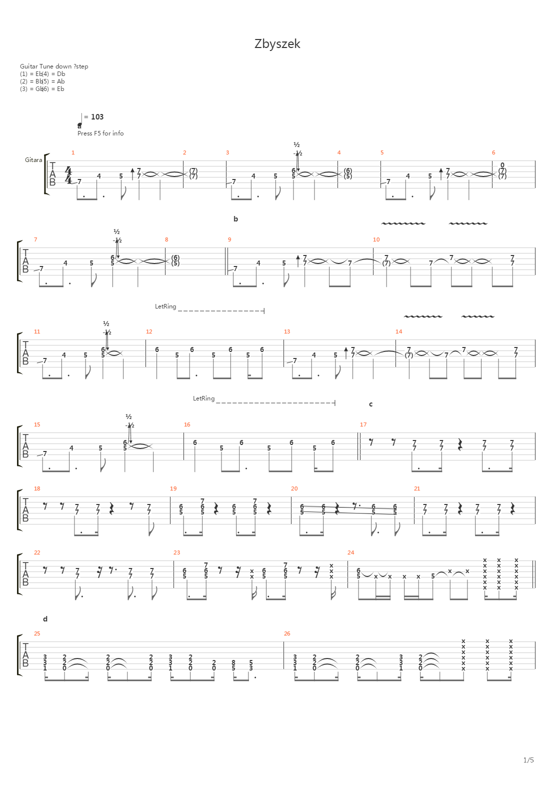 Zbyszek吉他谱