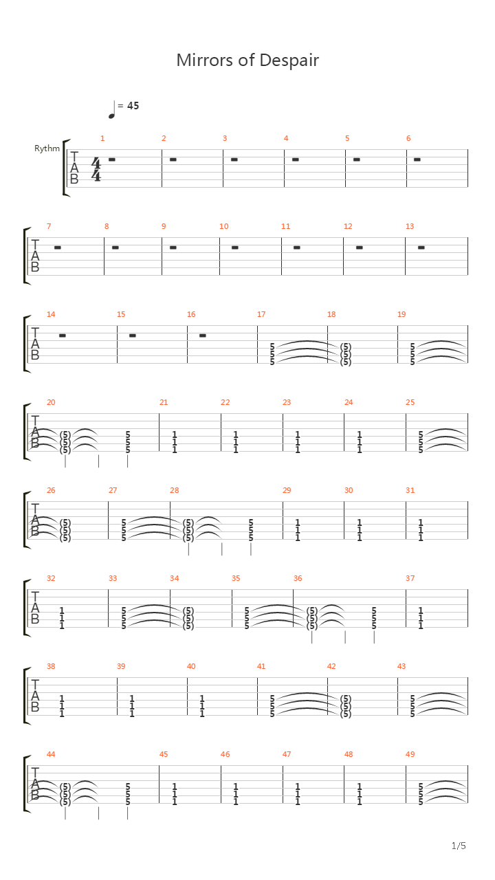 Mirrors Of Despair吉他谱