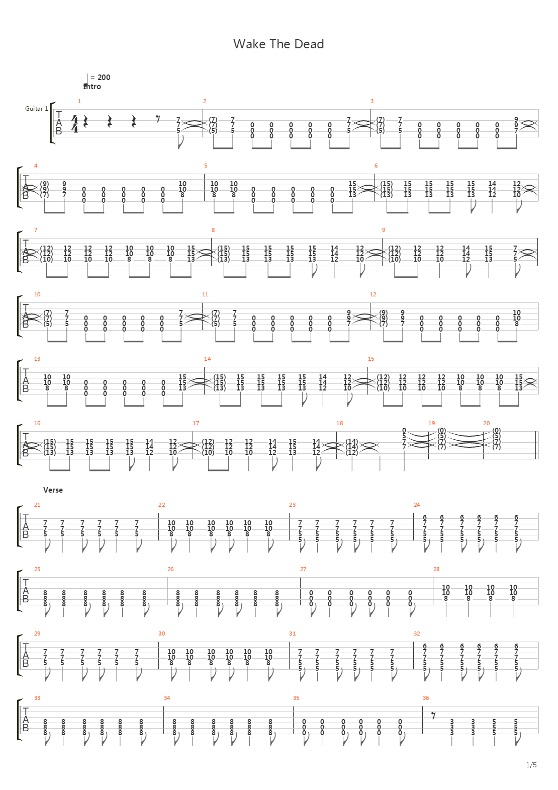 Wake The Dead吉他谱