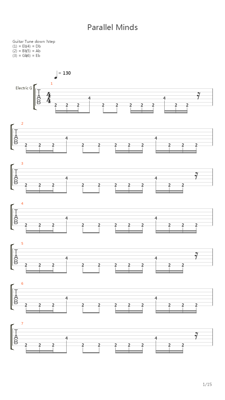 Parallel Minds吉他谱
