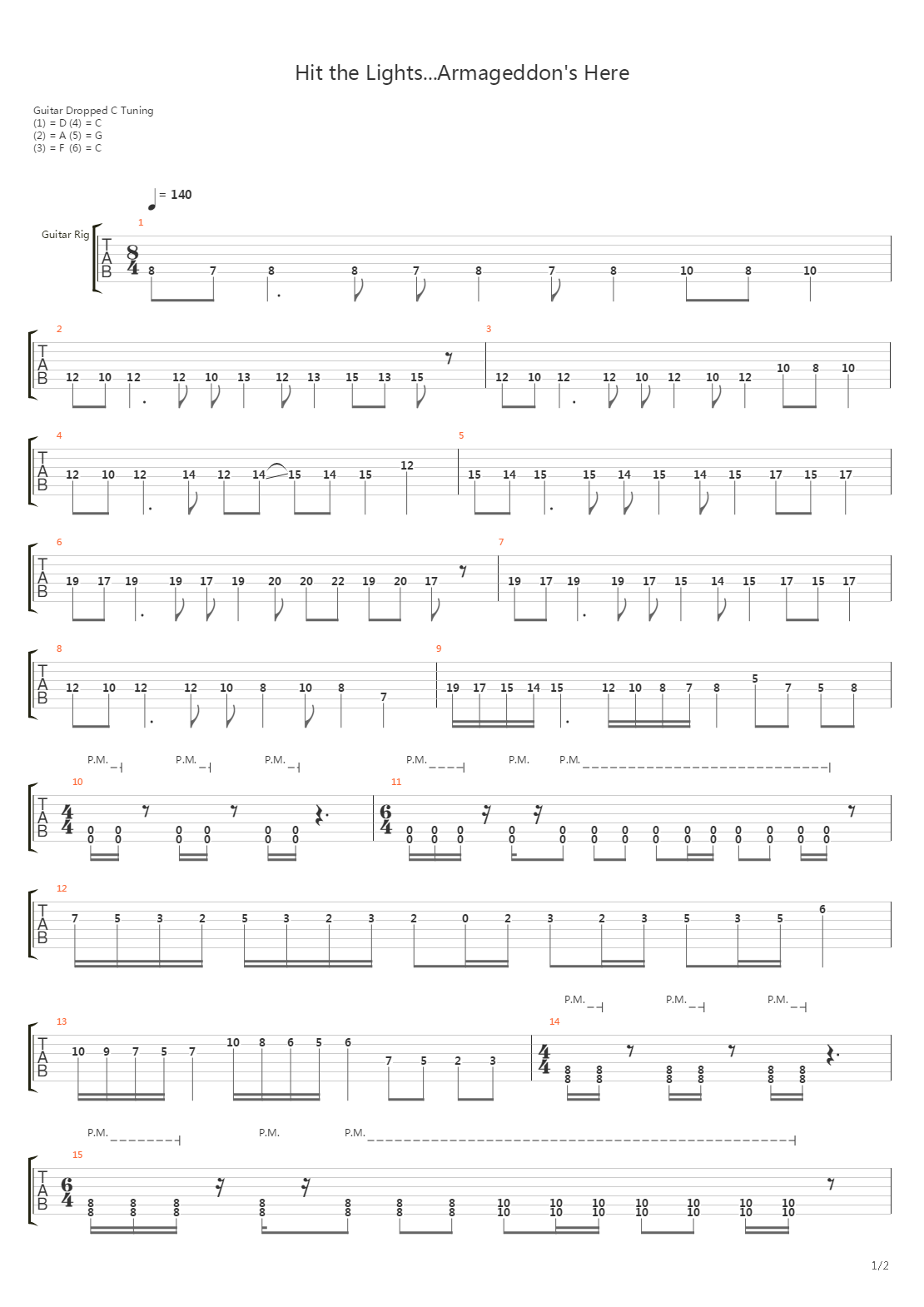 Hit The Lightsarmagedons Here吉他谱