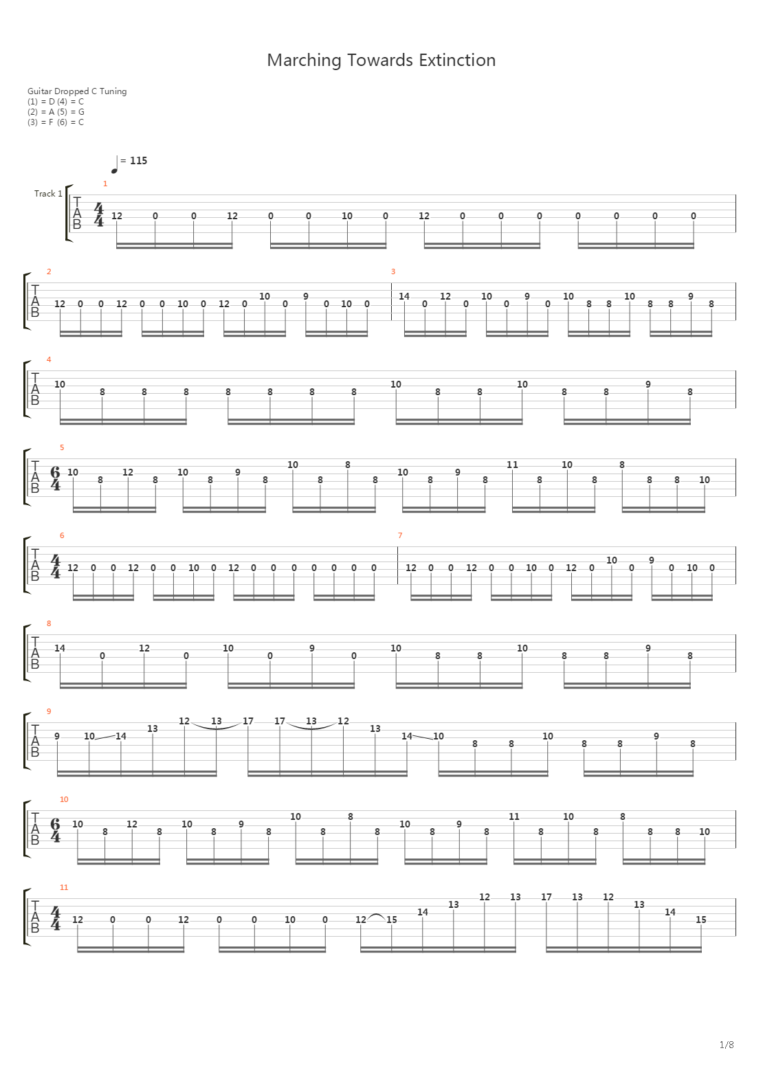 Marching Towards Extinction吉他谱