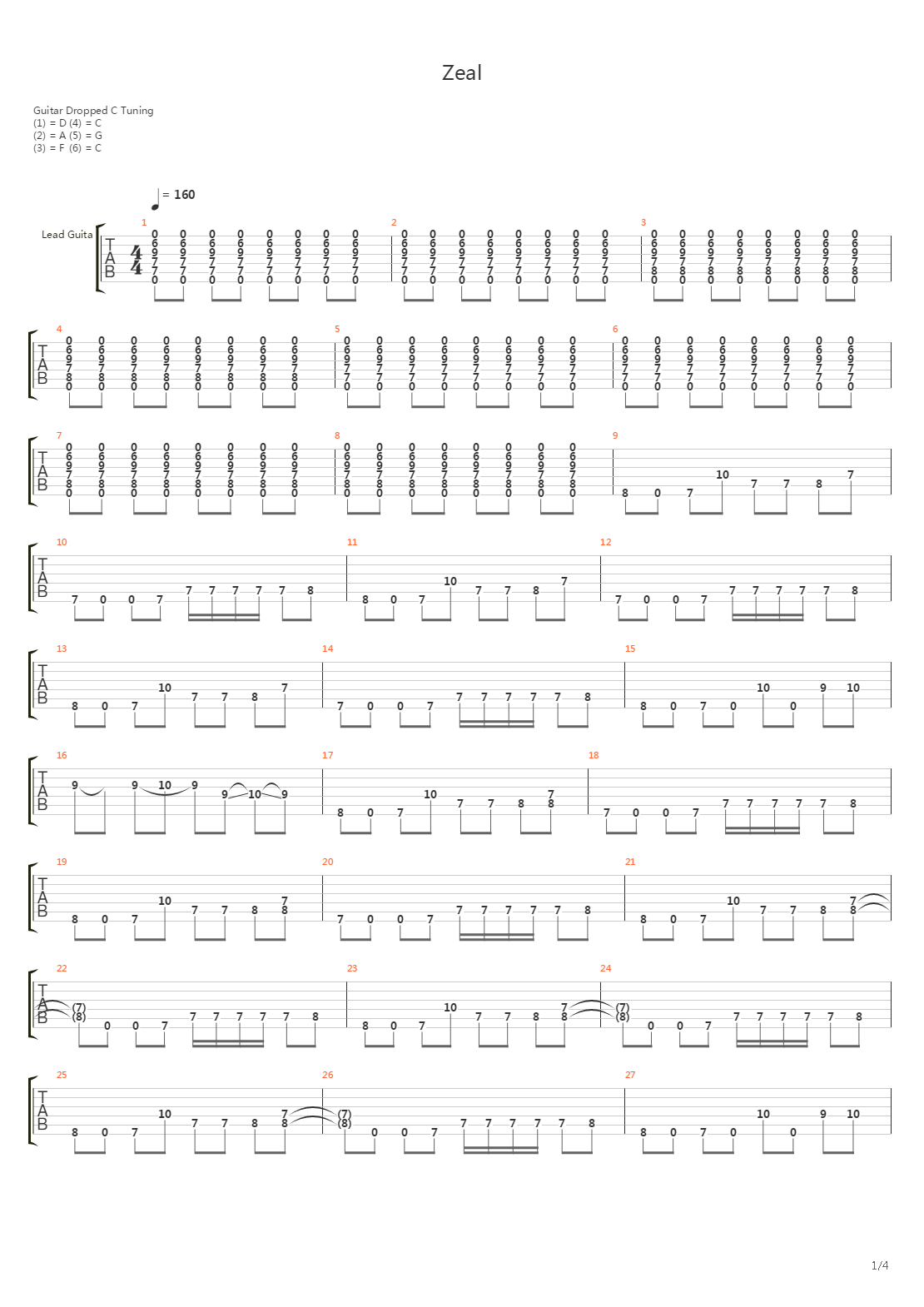 Zeal吉他谱