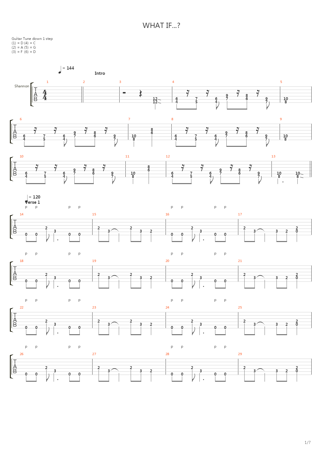What If吉他谱