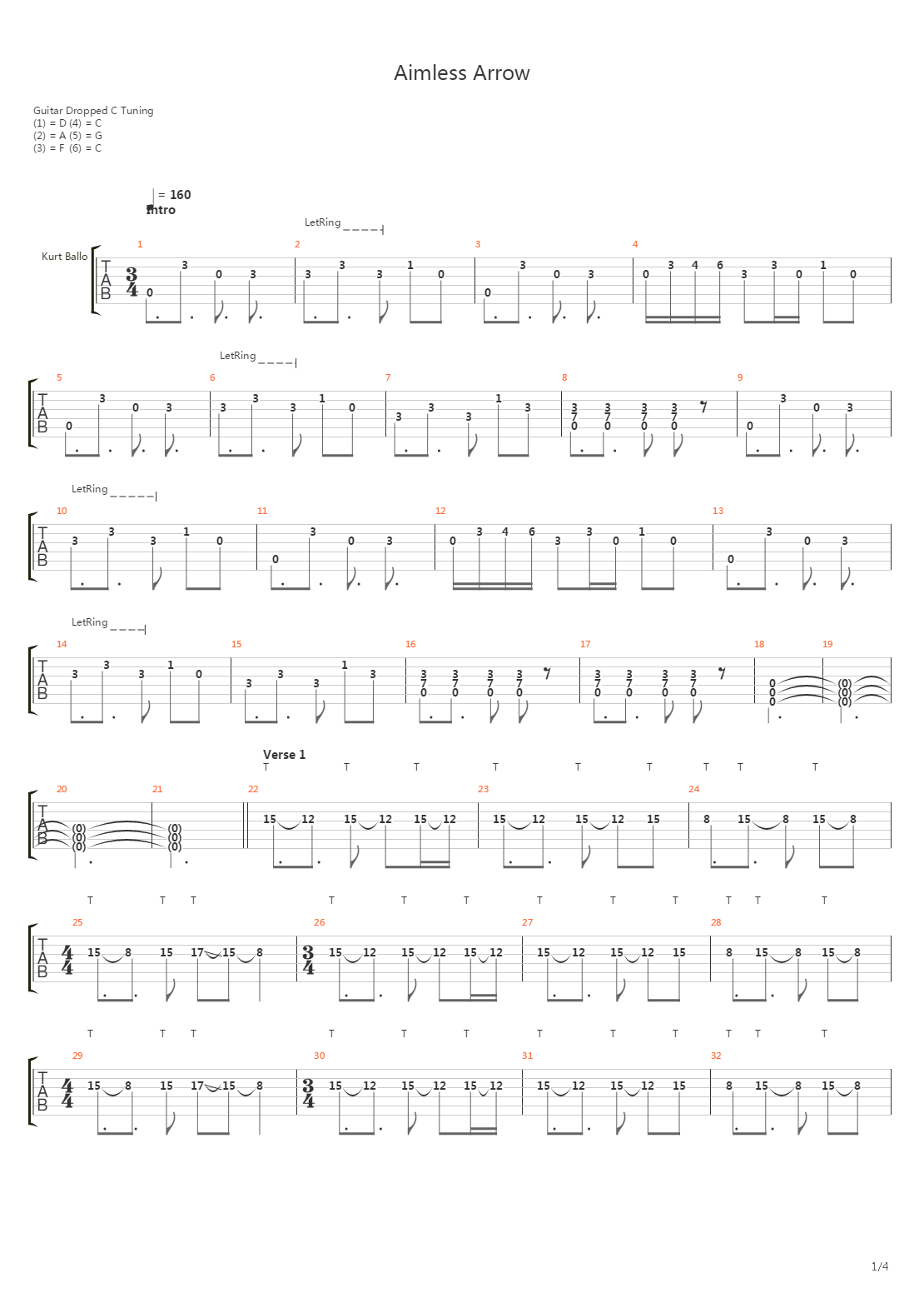 Aimless Arrow吉他谱