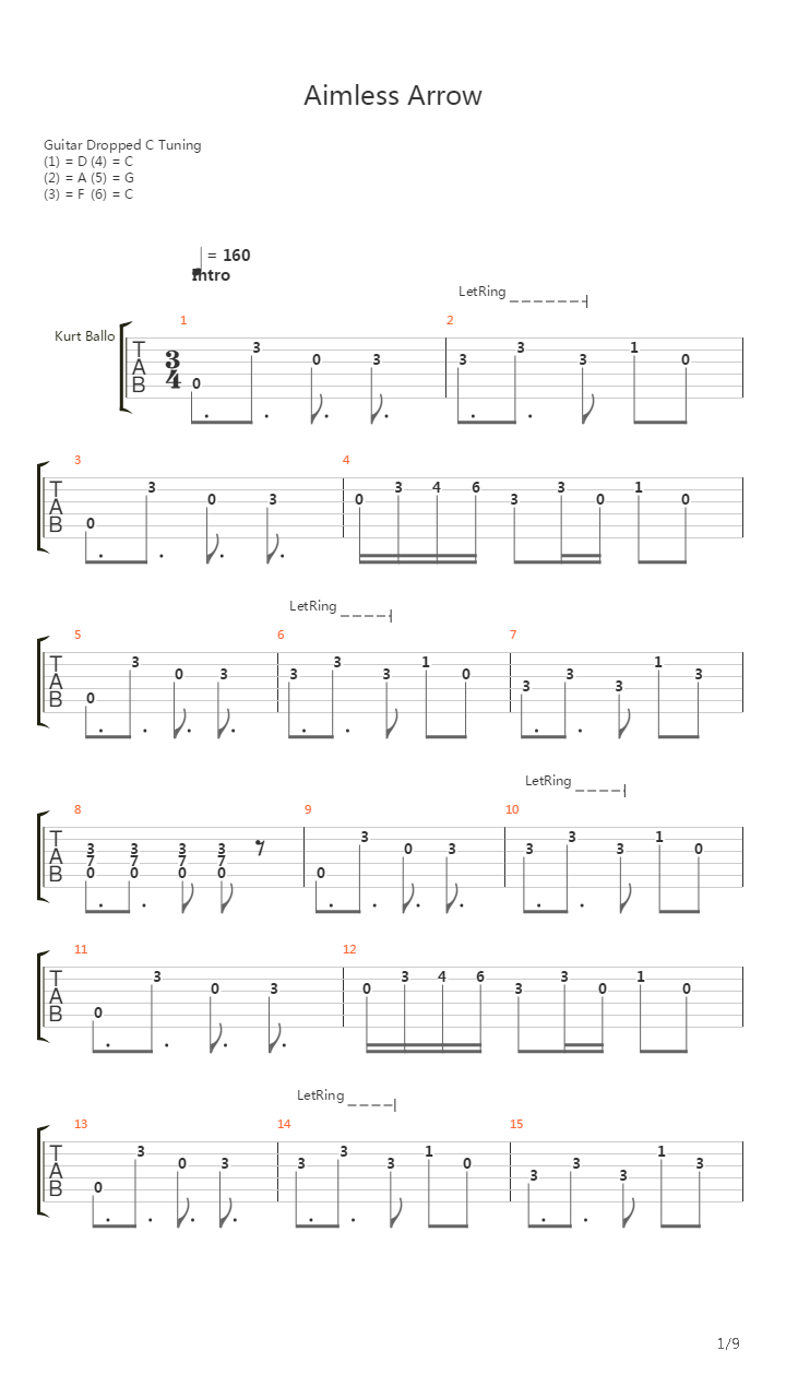 Aimless Arrow吉他谱