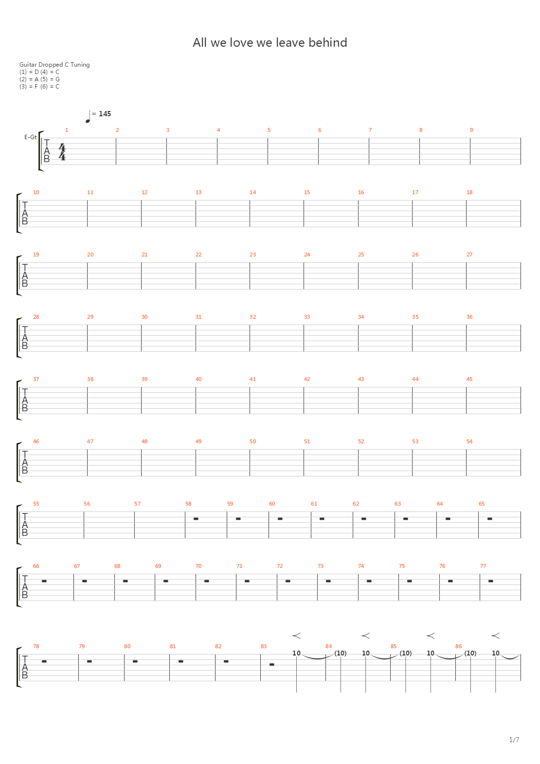 All We Love We Leave Behind吉他谱