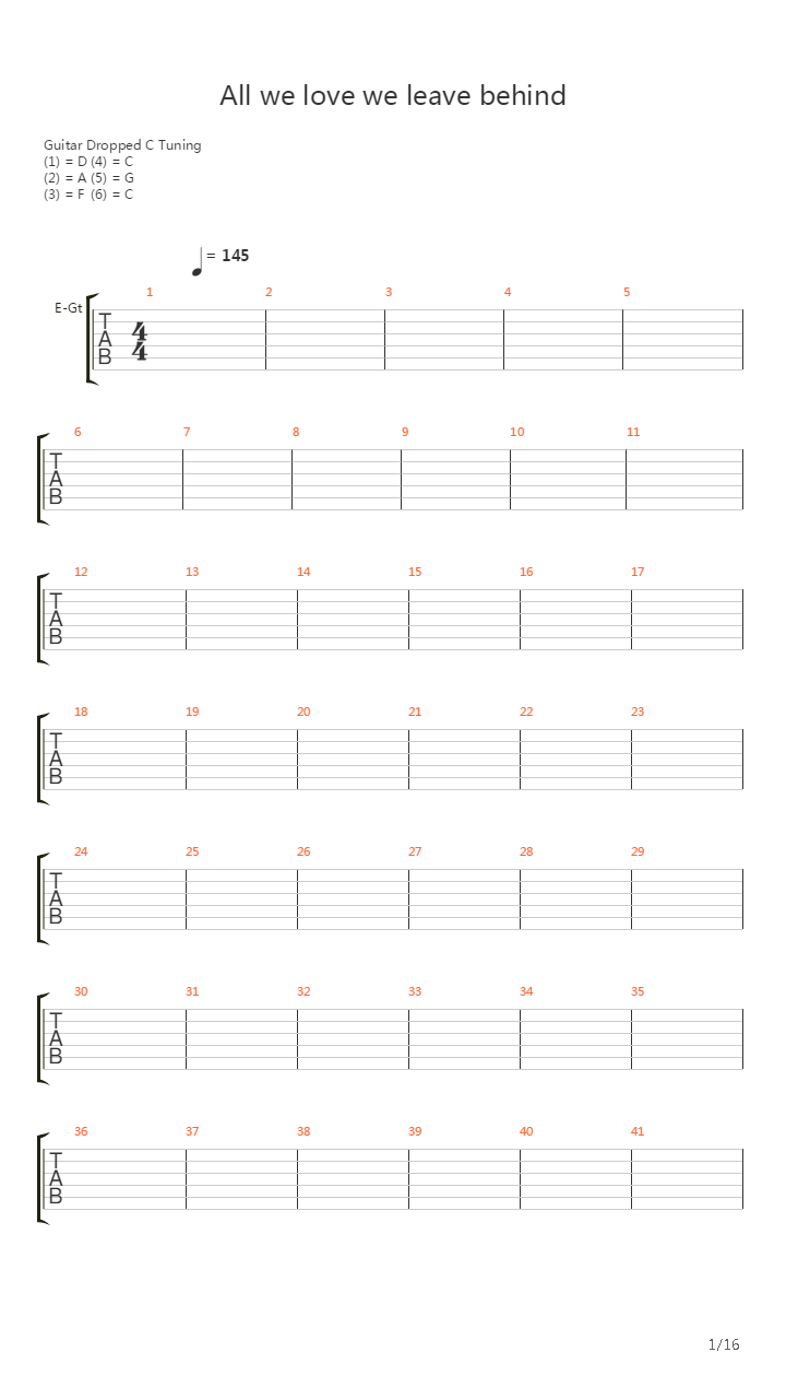 All We Love We Leave Behind吉他谱