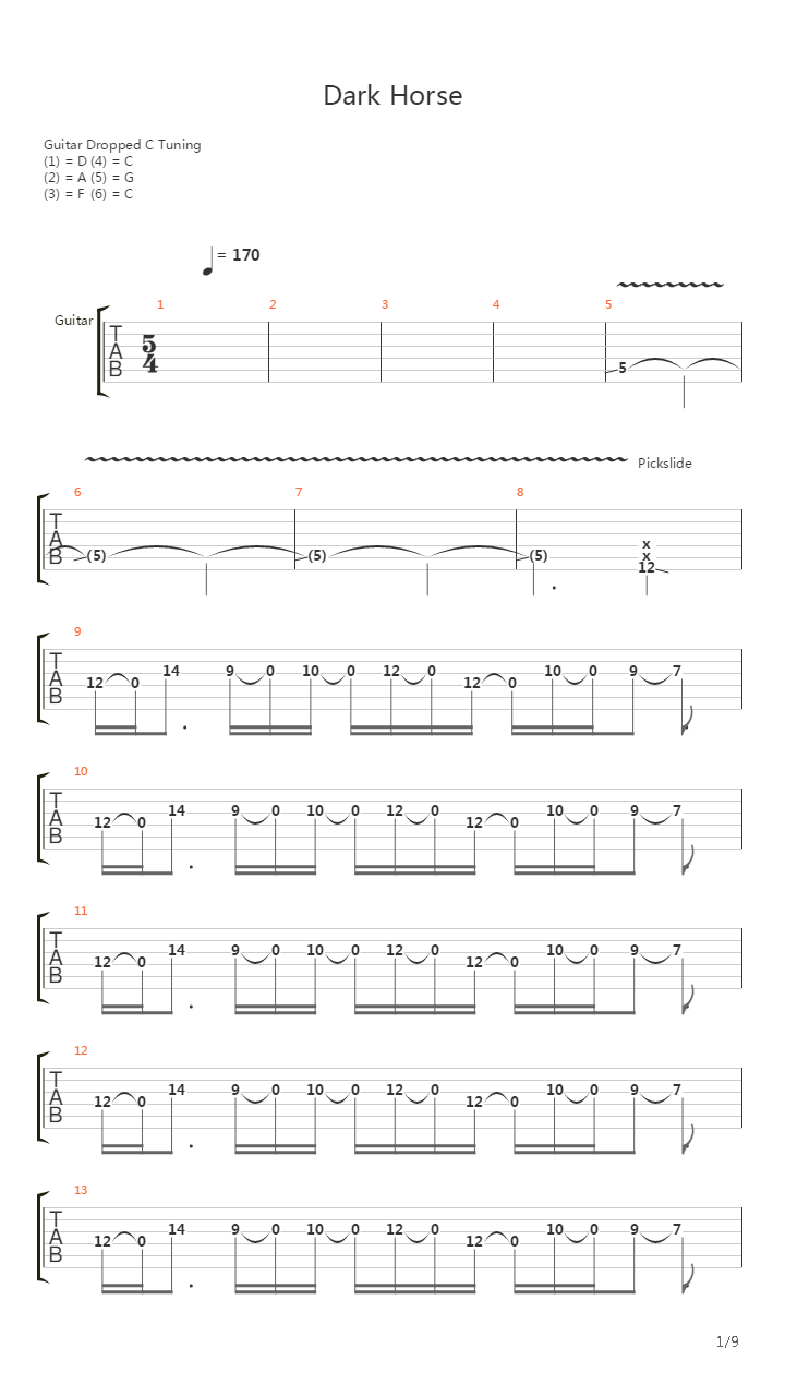 Dark Horse吉他谱