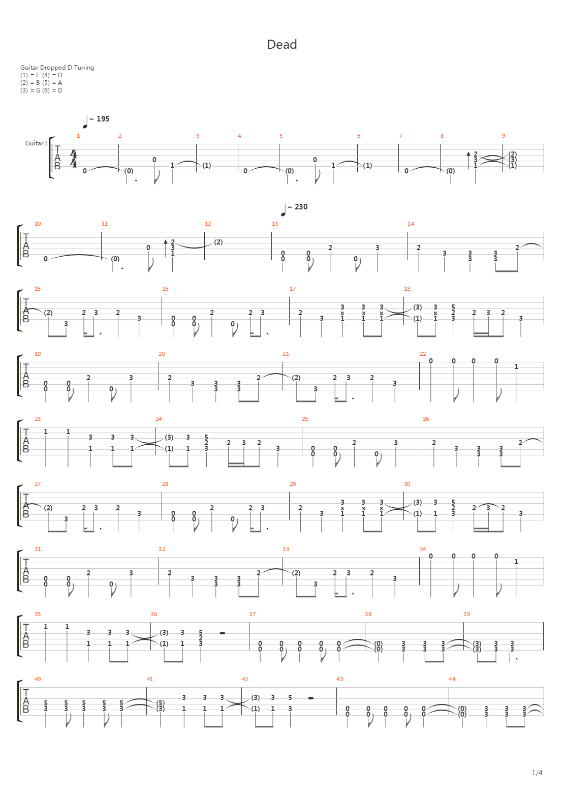 Dead吉他谱