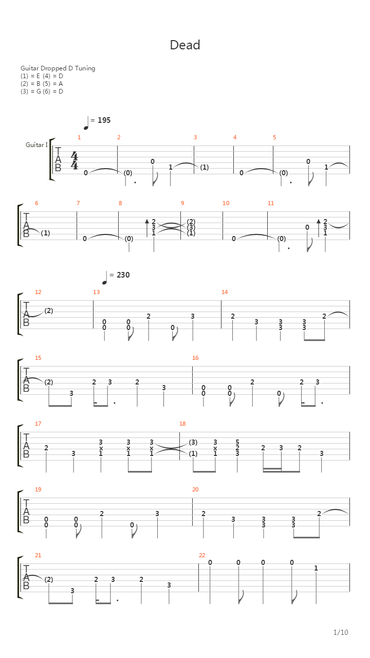 Dead吉他谱