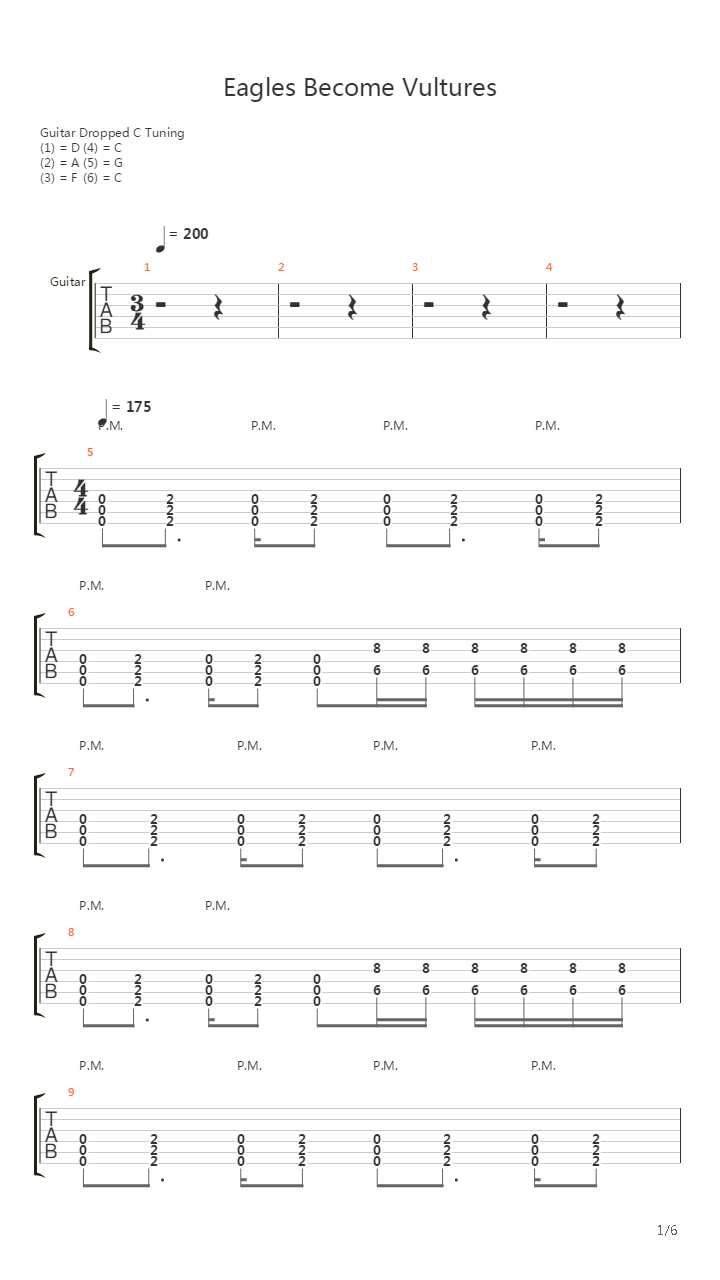 Eagles Become Vultures吉他谱