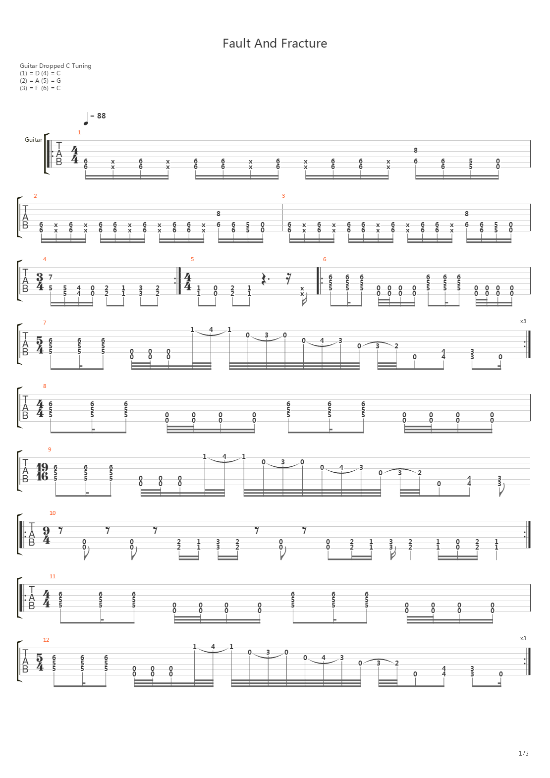 Fault And Fracture吉他谱