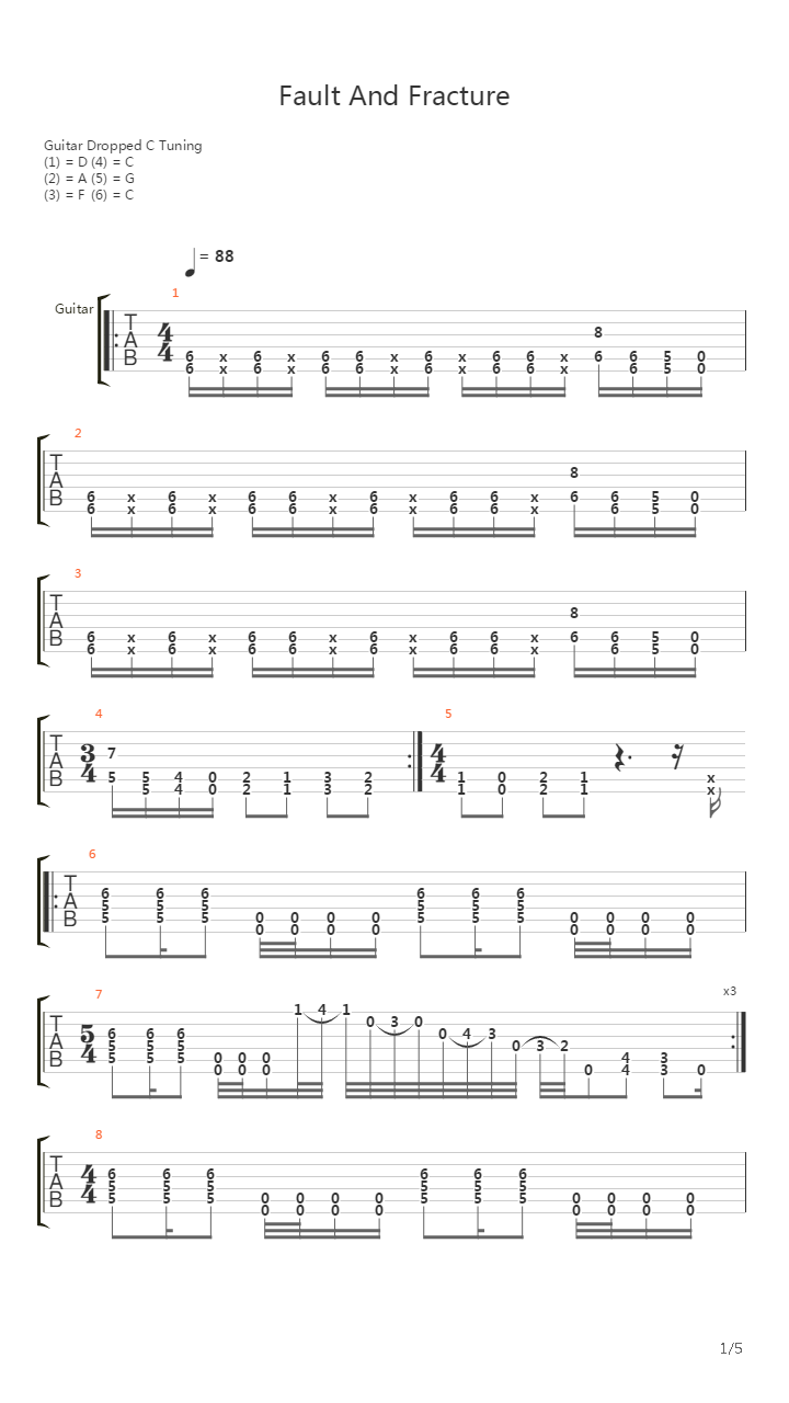 Fault And Fracture吉他谱