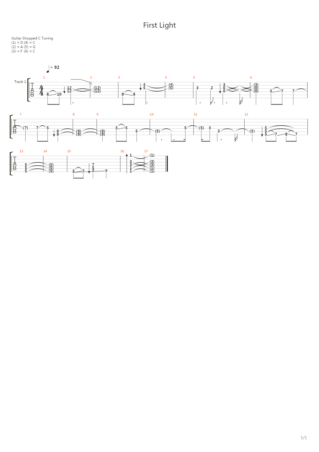 First Light吉他谱