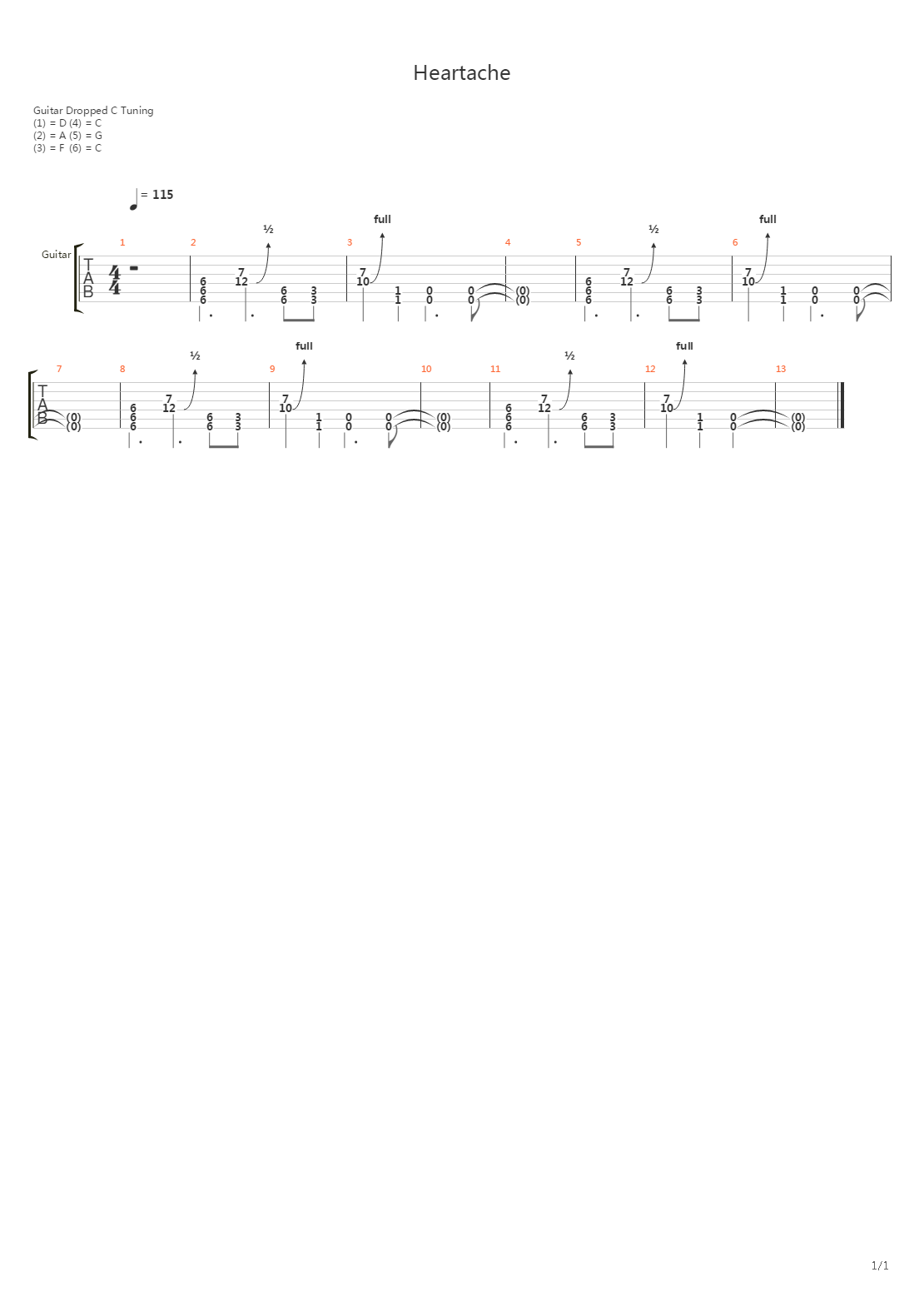 Heartache吉他谱