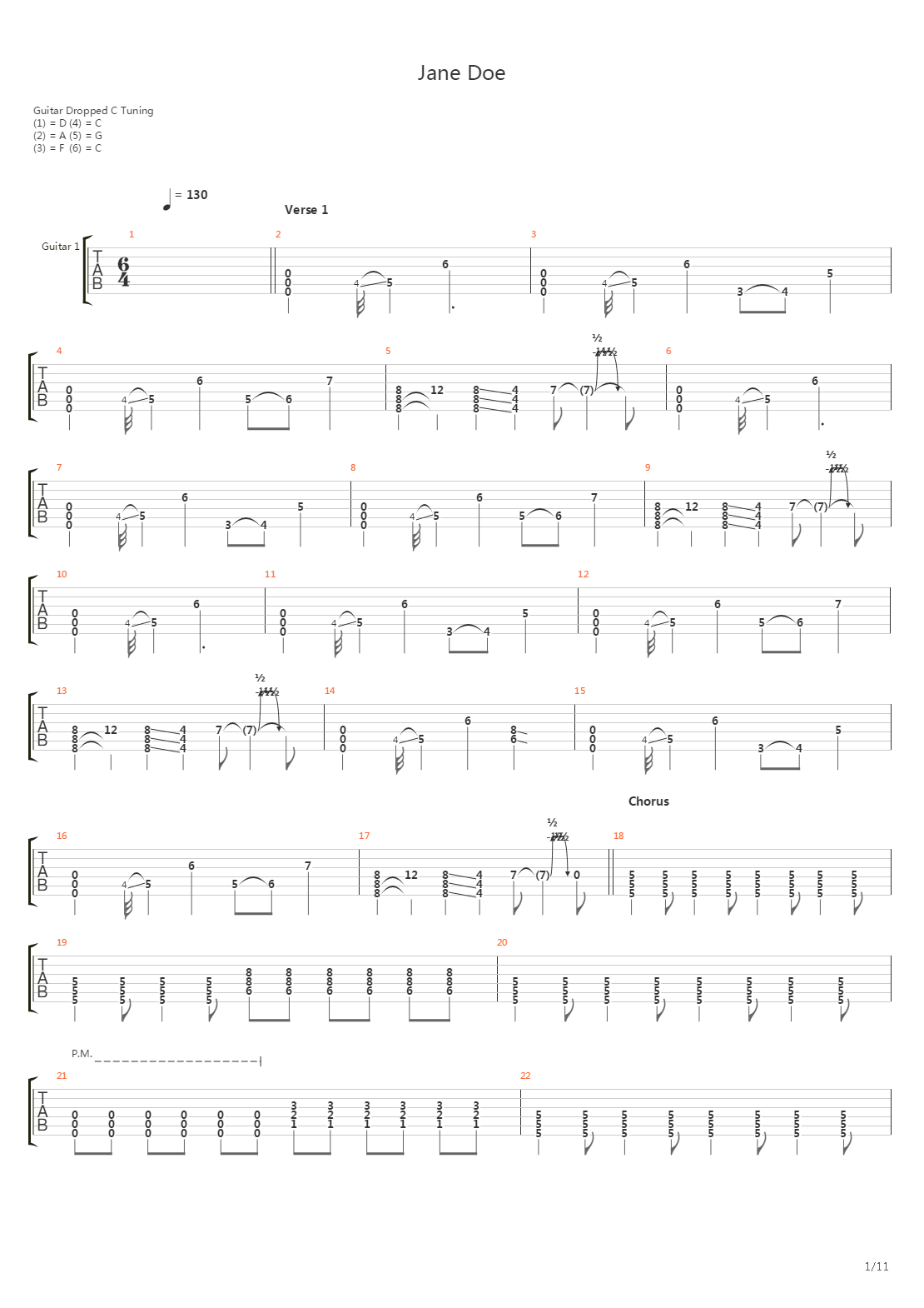 Jane Doe吉他谱