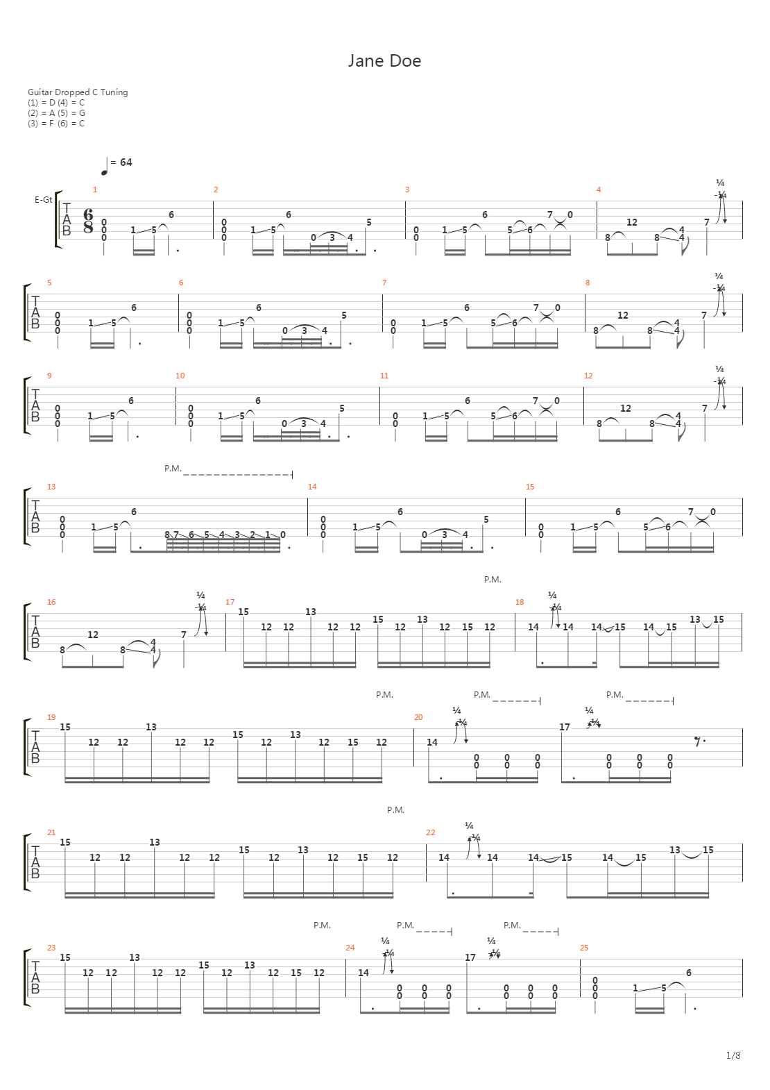 Jane Doe吉他谱