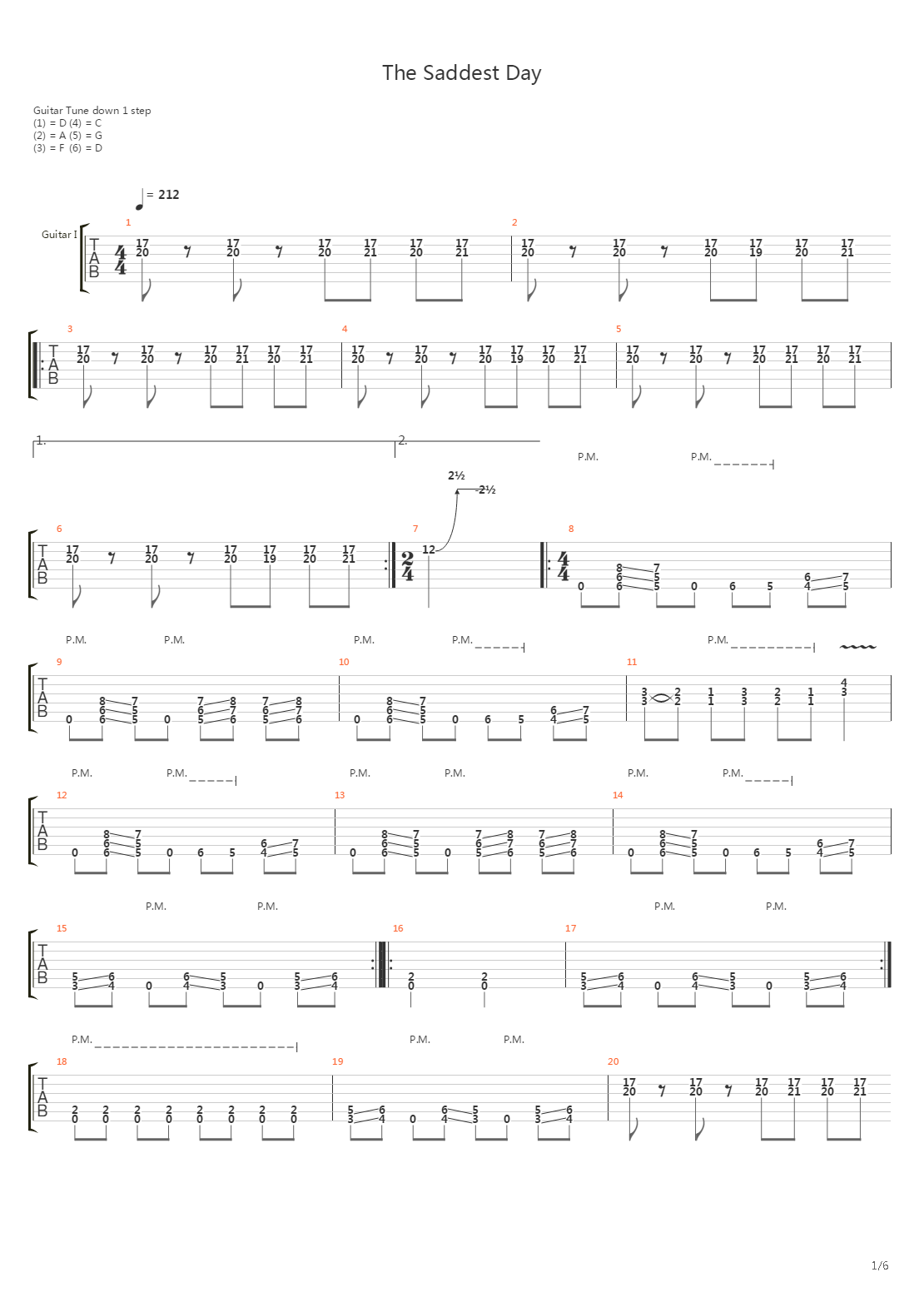 The Saddest Day吉他谱