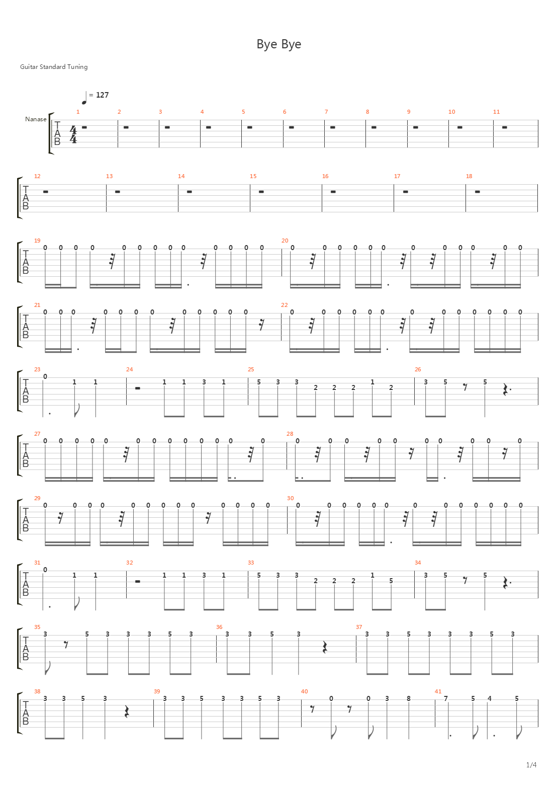 Bye Bye吉他谱