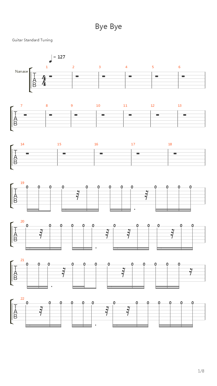 Bye Bye吉他谱