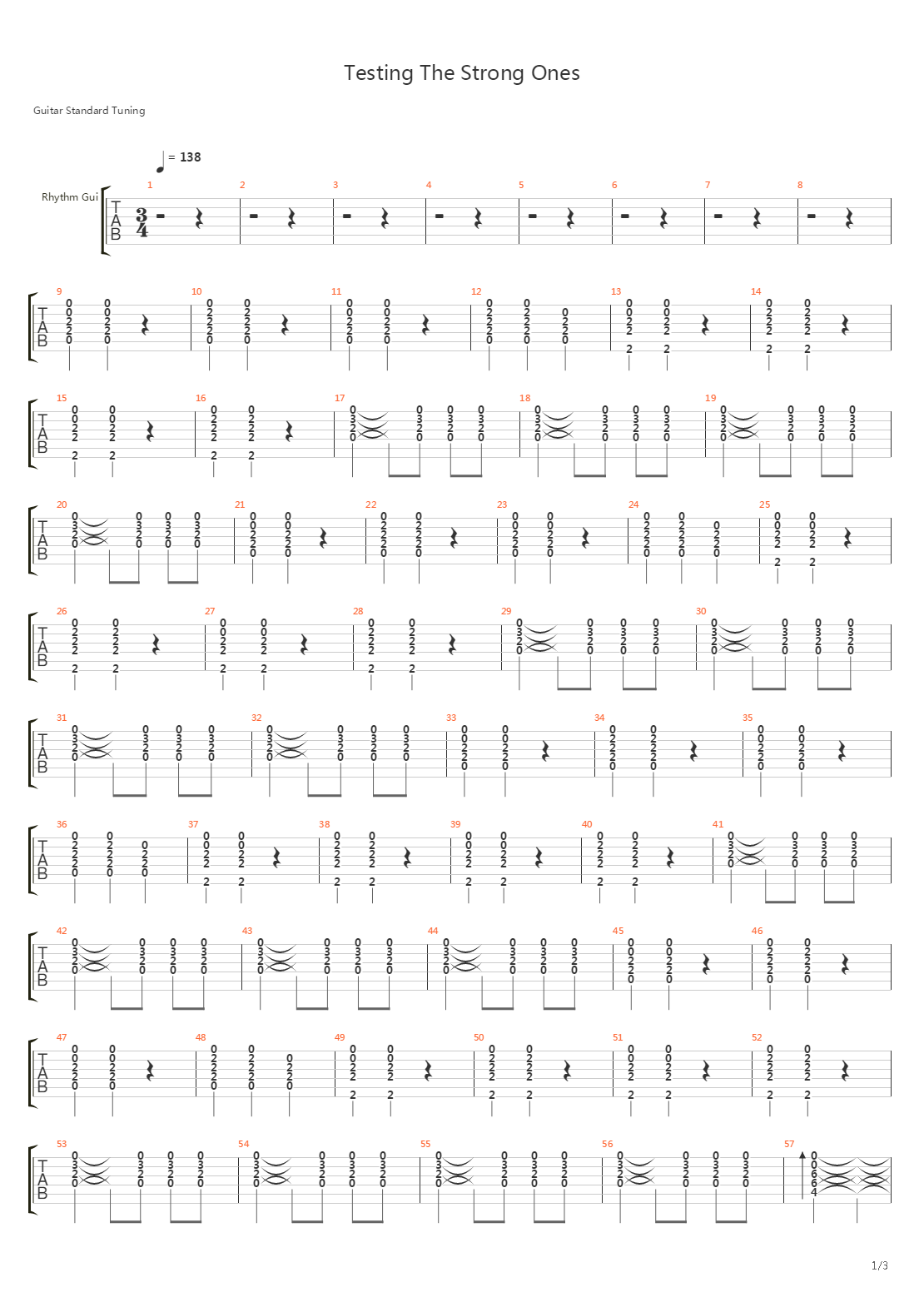 Testing The Strong Ones吉他谱