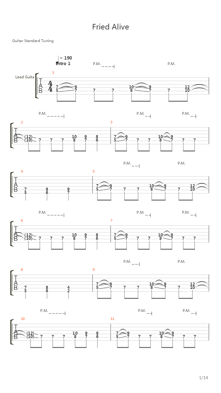 Fried Alive吉他谱