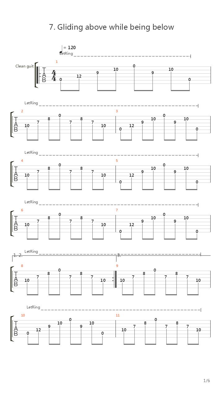 Gliding Above While Being Below吉他谱