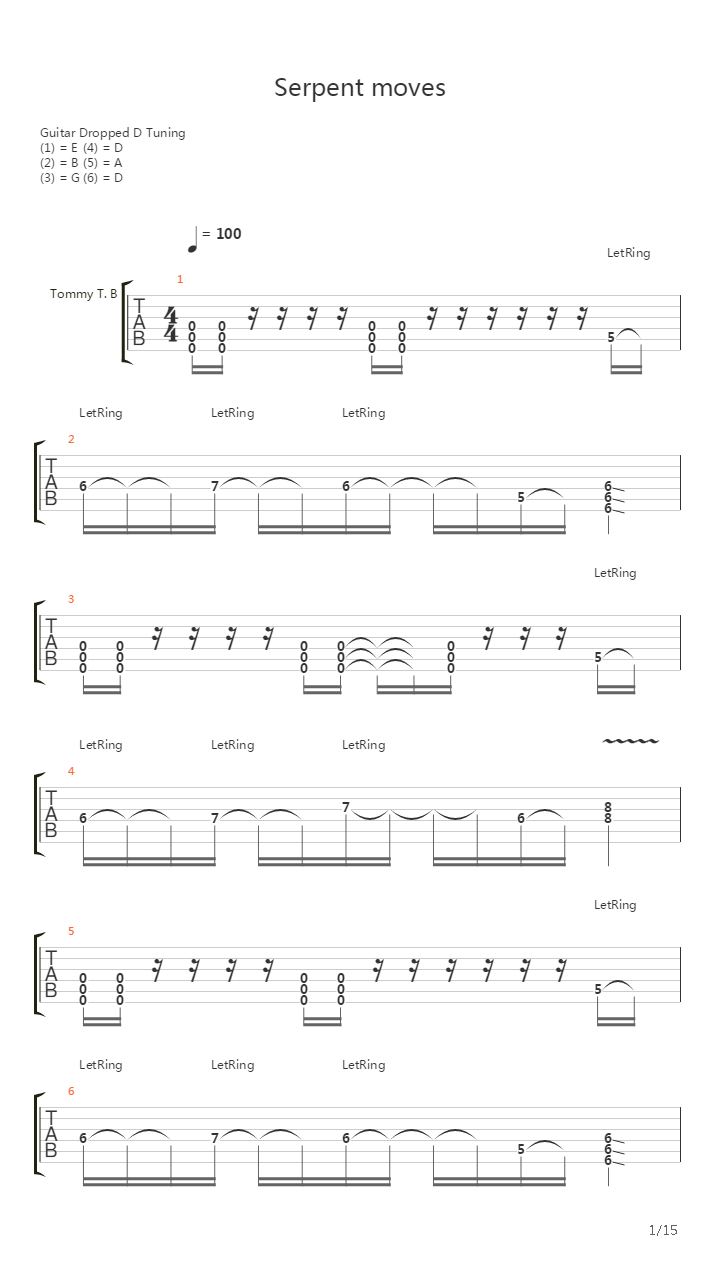 Serpent Moves吉他谱