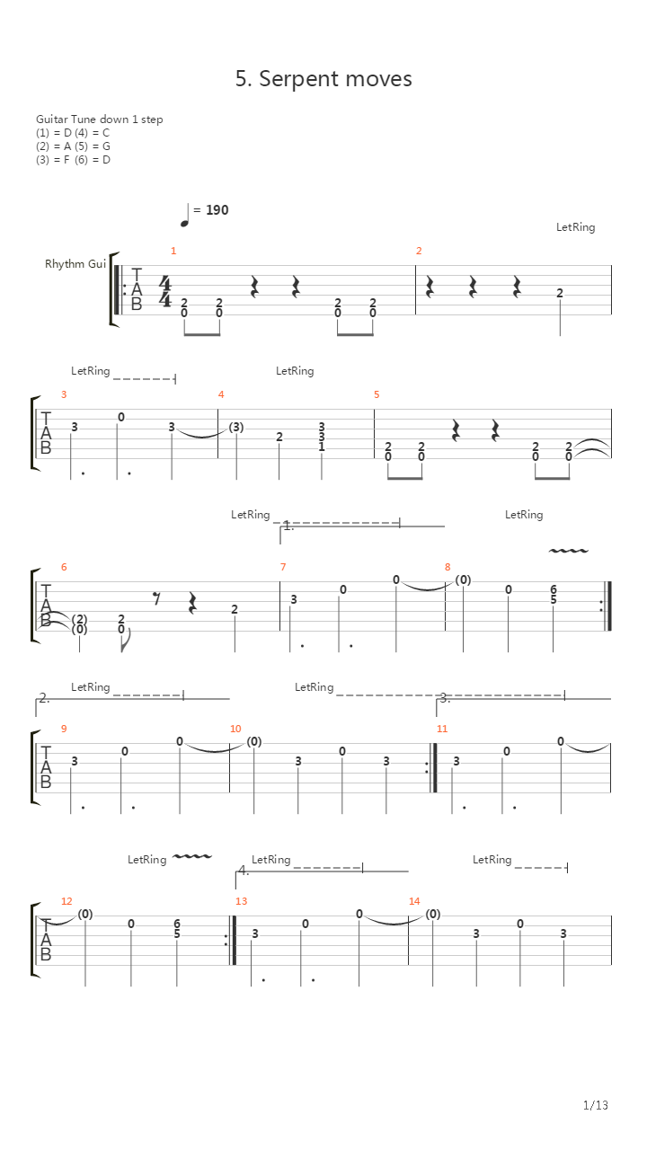 Serpent Moves吉他谱