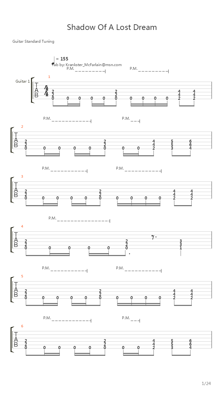 Shadow Of A Lost Dream吉他谱