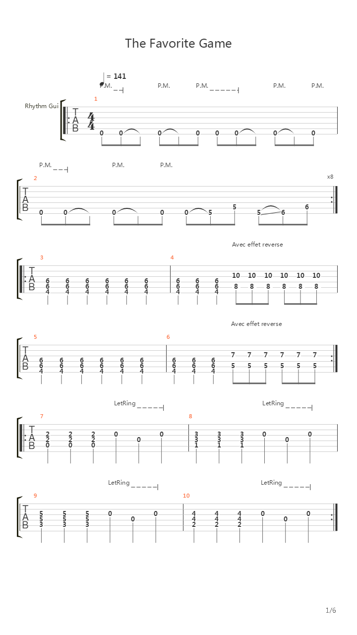 The Favorite Game吉他谱