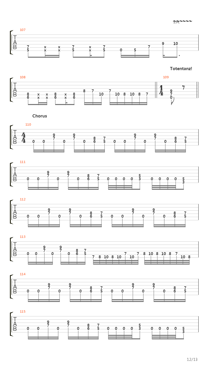 Totentanz吉他谱