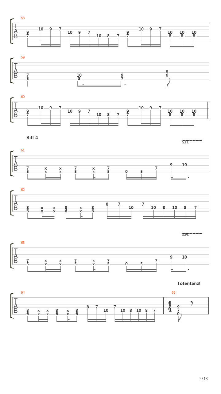 Totentanz吉他谱