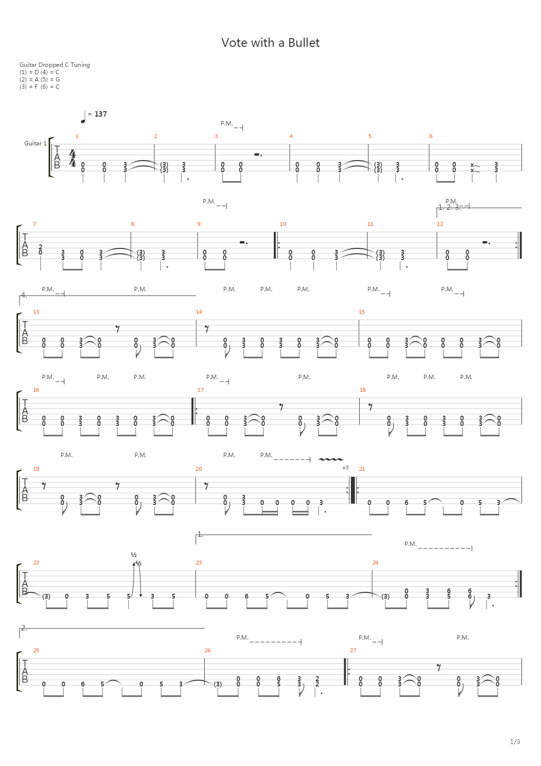 Vote With A Bullet吉他谱