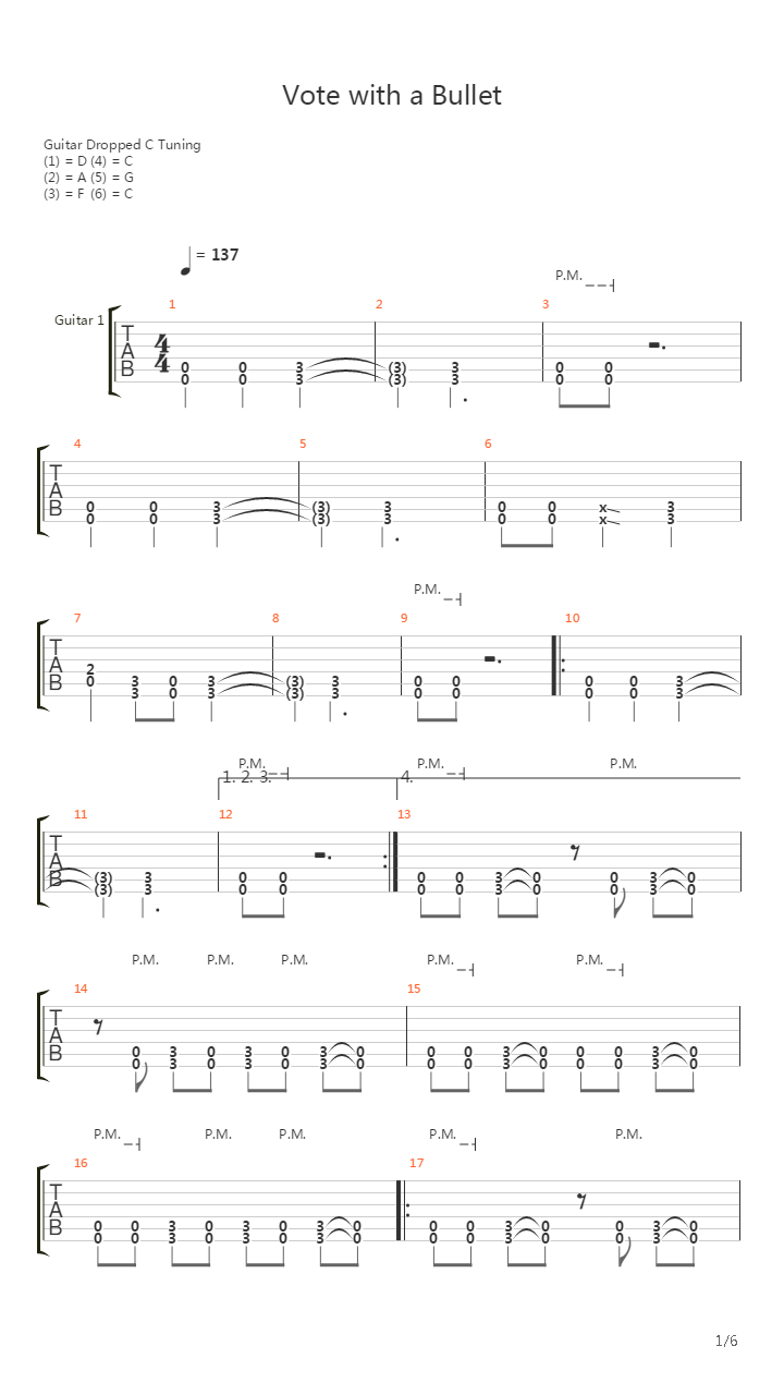 Vote With A Bullet吉他谱