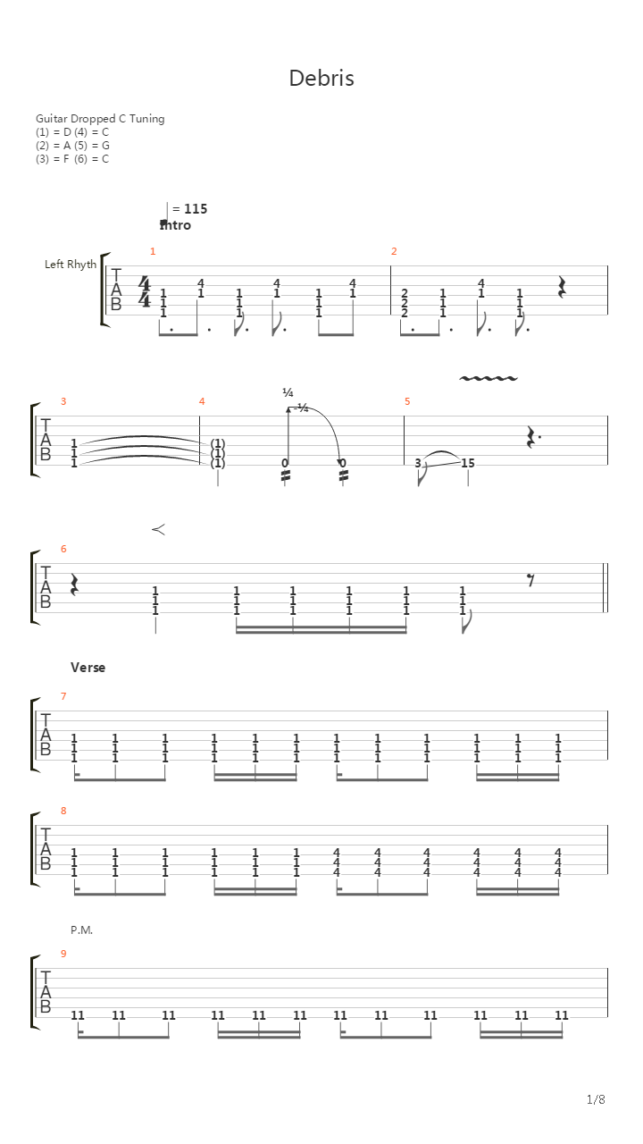 Debris吉他谱