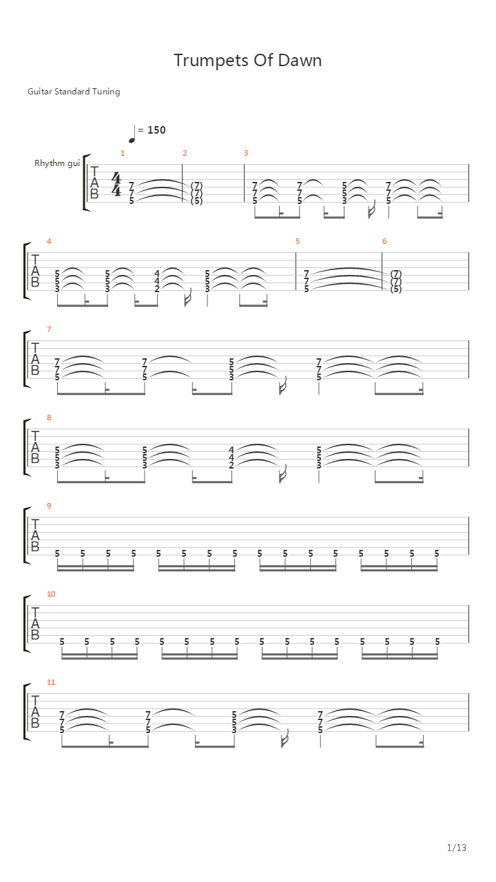 Trumpets Of Dawn吉他谱