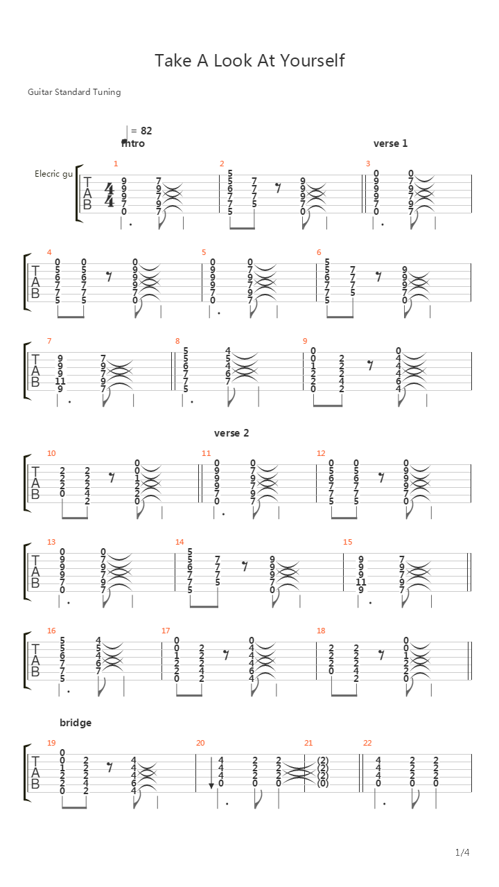 Take A Look At Yourself吉他谱