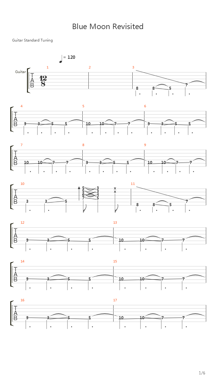 Blue Moon吉他谱