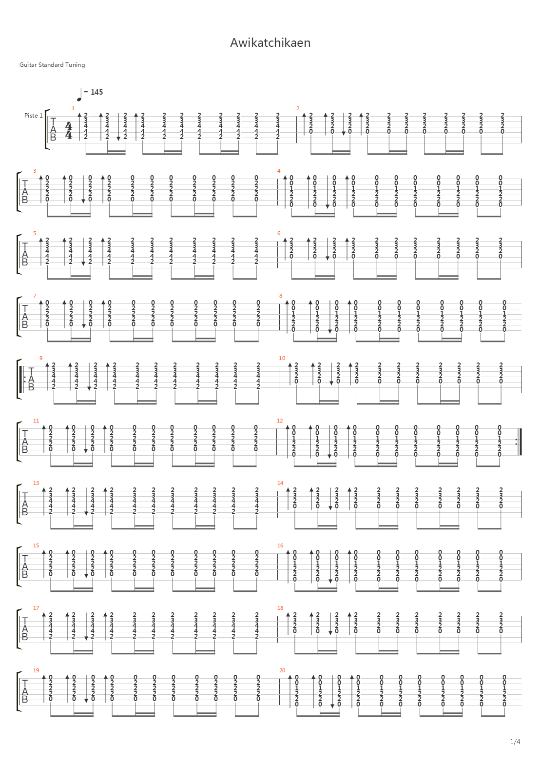 Awikatchikaen吉他谱